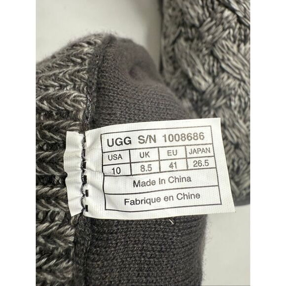 UGG Women’s Mahalya Ribbon Tie Cable Knit Boots Size 10 - Picture 8 of 10